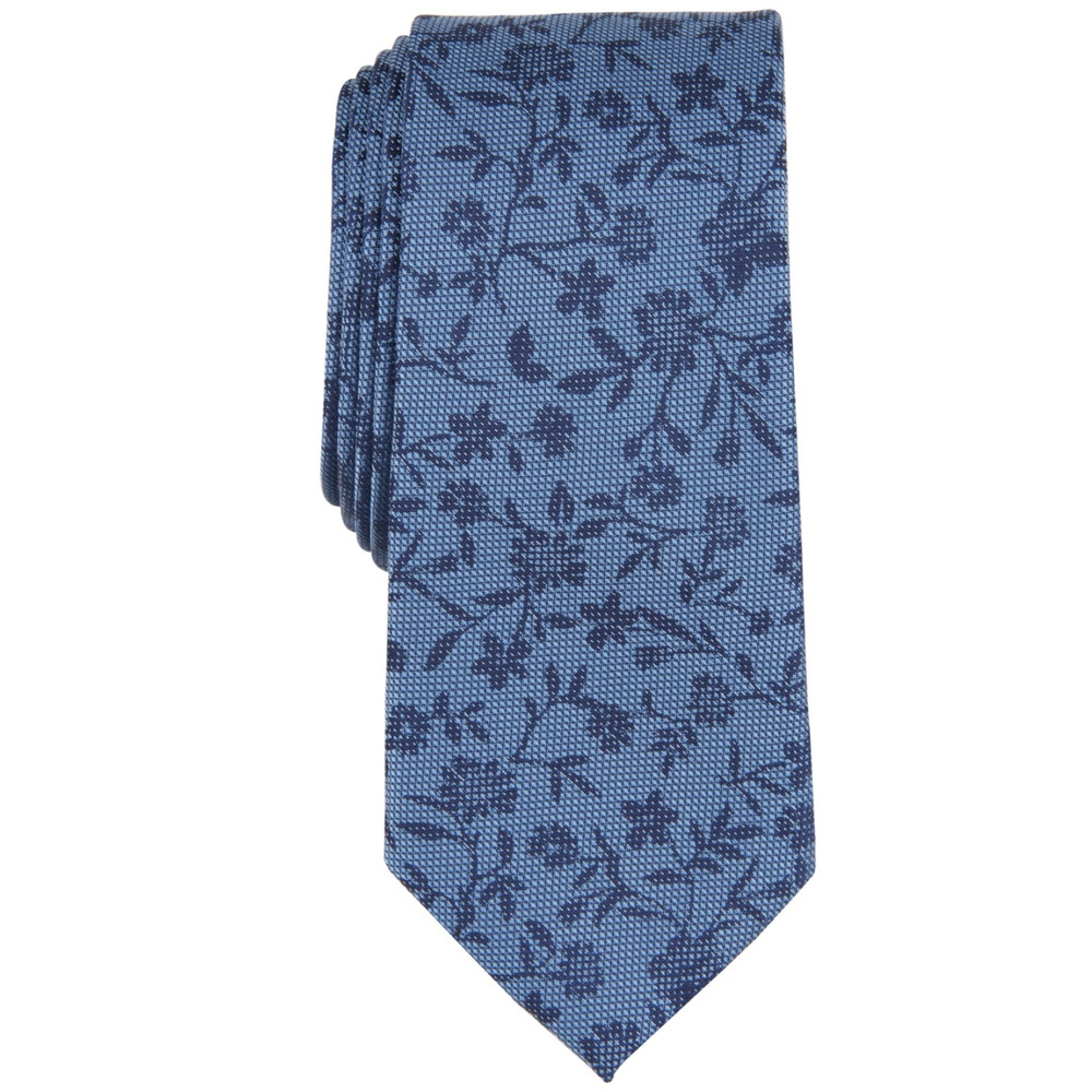 Bar III Men Cornell Floral Tie Blue